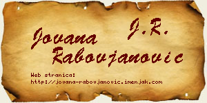 Jovana Rabovjanović vizit kartica